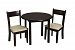 Gift Mark Children's Round Table with 2 Matching Upholstered Chairs, Espresso