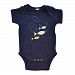 Apericots Cute Short Sleeve Baby Bodysuit With Fish Fishies and Bubbles Print (Newborn, Navy Blue)