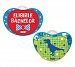 NUK Small Talk Big Button Pacifier, 2 Pack, 6-18 Months, Bachelor/Dinosaur by NUK