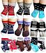 BSLINO Assorted 6 Pairs 12-24 Months Baby Boy Toddler Socks Non-Skid Anti Slip Stretch Knit Grips Cotton Shoe Socks Slippers + Thank you Card (Multicolor)