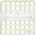 SwaddleDesigns Organic Ultimate Receiving Blanket Mod Circles On Ivory Kiwi HBP0I3GWA-1611