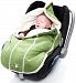 Wallaboo Bunting Bag Original, Luxurious Suede and Soft Faux Shearling, Fits Standard Size Car Seats, (0-6 Months), Newborn, Green