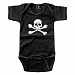 Rebel Ink Baby 363bo1218 Skull & Crossed Bones- 12-18 Month Black One Piece Undershirt