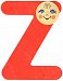 Hess Wooden Decor Alphabet Letter Z with Cute Face