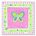 The Kids Room by Stupell Green Butterfly with Pink Border Square Wall Plaque