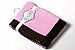 Bacati Metro Pink/White/Chocolate 2 layer Velour Plush Blanket
