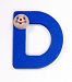 Hess Wooden Decor Alphabet Letter D with Cute Face