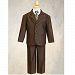 Little Boy Brown Formal Special Occasion Wedding Easter 5pc Suit Set 5