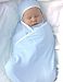 Blue Swaddler by COMFORT SILKIE ~ Patented butterfly shape easily wraps around baby like a soft cocoon.