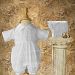 Baby Boys White Polycotton Pin Tucked Baptism Romper Size 3M