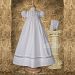 Baby Girls White Organza Ruched Christening Baptism Gown Dress 3-6M