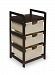 Badger Basket Three Drawer Hamper/Storage Unit, Espresso/Canvas
