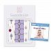 SwaddleDesigns SwaddleLite 3pack + The Happiest Baby CD Bundle, Cute & Calm Lite, Lavender