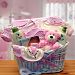 Gift basket 890551-P Deluxe Organic New Baby Gift Basket - Pink