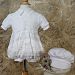 Baby Boys White Short Coverall Christening Outfit and Hat Set 3-6M