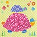 Oopsy daisy, Fine Art for Kids Tag Along Turtle Stretched Canvas Art by Rachel Taylor, 14 by 14-Inch