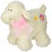 Stephan Baby Ultra Soft Sherpa Plush Dimple Lamb, Cream with Pink Bow