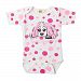 Puppy Luv Glam Pink Polka Dot Long Sleeve Bodysuit Baby Girls 3-6M