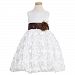 Lito White Chocolate Floral Ribbon Flower Girl Dress Baby Girls 12-18M