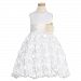 Lito White Ivory Floral Ribbon Flower Girl Dress Toddler Girls 4T