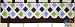 GEENNY Window Valance, Boutique Blue/Brown Diamond