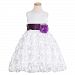 Lito White Purple Floral Ribbon Flower Girl Dress Baby Girls 12-18M