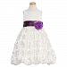 Lito Ivory Purple Floral Ribbon Flower Girl Dress Toddler Girls 2T
