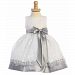 Lito Silver Embroider Taffeta Trim Easter Dress Toddler Girls 4T