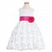Lito White Fuchsia Floral Ribbon Flower Girl Dress Toddler Girls 2T