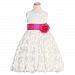 Lito Ivory Fuchsia Floral Ribbon Flower Girl Dress Toddler Girls 3T