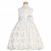 Lito Ivory White Floral Ribbon Flower Girl Dress Baby Girls 6-12M
