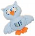 Stephan Baby Shabby Owl Shaggy Sherpa and Gingham Pillow Toy, Blue