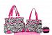 SoHo Collection, Pink Zebra 6 pieces Diaper Bag set *Limited time offer ! *