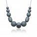 Siliconies Medley Necklace - Silicone Bead Necklace (Teething/Nursing) (Silver-Grey)