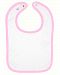Infant Terry Snap Bib - WHITE/PINK - OS by Rabbit Skins