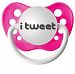 Personalized Pacifiers I Tweet in Bright Pink by Ulubulu