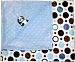 Lil' Cub Hub Minky Blanket, Blue Brown Circles Print/Blue Dot