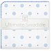 SwaddleDesigns Ultimate Swaddle Blanket, Made in USA, Premium Cotton Flannel, Blue Big Dot Little Dot