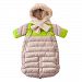 7AM Enfant Doudoune One Piece Infant Snowsuit Bunting, Beige/Neon Lime, Medium