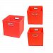 Modern Littles Organization Bundle-3 Storage Bins, Bold Red