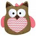 Trend Lab Cocoa Coral Patchwork Owl Stuffed Toy, Pink