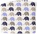 Bacati Mini Elephants Blue/Grey Changing Pad Cover