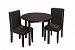 Gift Mark Children's Round Table with 2 Matching Completely Upholstered Chairs, Espresso