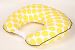 Bacati Ikat Zigzag Dots Muslin Fabric Nursing Pillow with Insert, Yellow