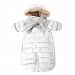 7AM Enfant Doudoune One Piece Infant Snowsuit Bunting, White, Medium
