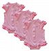 Little Little Organics 100 -Percent Organic Cotton New Born Baby Girl Ruffle Sleeve Bodysuits 3-Piece Set, Pink