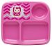 Zak! Designs Toddlerific 3-Section Toddler Plate with Pink Owl, No-tip Wide Base, Break-resistant and BPA-free Plastic