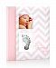 Pearhead Chevron Baby Book with Clean-Touch Ink Pad, Pink
