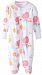 Kushies Baby Pretty Petals Front Snap Sleeper, Poppy Print, 3 Months, 1 Pack