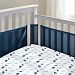 Breathable Mesh Crib liner w/Microfiber Binding-fits all cribs Navy Mist